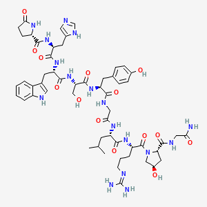 molecular formula C55H75N17O14 B1608885 Hyp(9)-LHRH CAS No. 67019-13-0