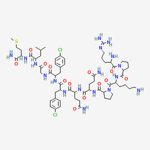 molecular formula C63H96Cl2N18O13S B1608891 Arg-pro-lys-pro-gln-gln-P-chloro-phe-P-chloro-phe-gly-leu-met-NH2 CAS No. 73646-81-8
