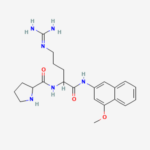 molecular formula C22H30N6O3 B1608896 N-[5-(diaminomethylideneamino)-1-[(4-methoxynaphthalen-2-yl)amino]-1-oxopentan-2-yl]pyrrolidine-2-carboxamide CAS No. 42761-75-1