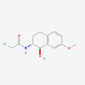 molecular formula C13H16ClNO3 B016089 N-[(1R,2R)-1,2,3,4-Tetrahydro-1-hydroxy-7-methoxy-2-naphthalenyl]chloroacetamide CAS No. 153153-59-4