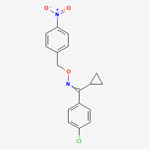 molecular formula C17H15ClN2O3 B1608942 1-(4-chlorophenyl)-1-cyclopropyl-N-[(4-nitrophenyl)methoxy]methanimine CAS No. 94097-88-8