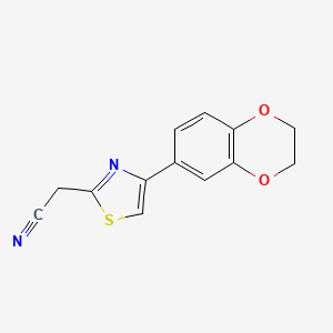 molecular formula C13H10N2O2S B1608943 2-[4-(2,3-二氢-1,4-苯并二氧杂环-6-基)-1,3-噻唑-2-基]乙腈 CAS No. 499771-17-4
