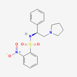 molecular formula C18H21N3O4S B1608955 (S)-2-Nitro-N-(1-phenyl-2-pyrrolidin-1-YL-ethyl)-benzenesulfonamide CAS No. 675602-60-5