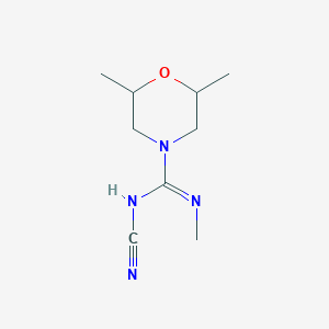 molecular formula C9H16N4O B1608959 N-cyano-N',2,6-trimethylmorpholine-4-carboximidamide CAS No. 494763-16-5