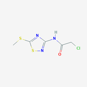 molecular formula C5H6ClN3OS2 B1608960 2-Chloro-N-[5-(methylsulfanyl)-1,2,4-thiadiazol-3-yl]acetamide CAS No. 78429-98-8