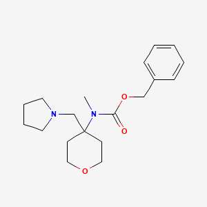 molecular formula C19H28N2O3 B1608970 Methyl-(4-pyrrolidin-1-ylmethyl-tetrahydro-pyran-4-yl)-carbamic acid benzyl ester CAS No. 886363-06-0