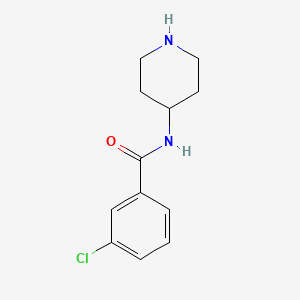 molecular formula C12H15ClN2O B1609049 3-Chloro-N-piperidin-4-yl-benzamide CAS No. 503464-87-7