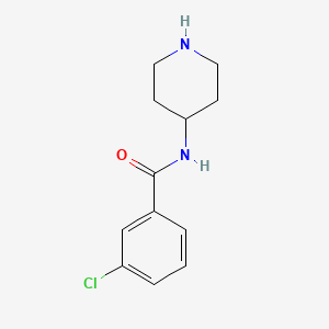 molecular formula C12H15ClN2O B1609049 3-chloro-N-piperidin-4-ylbenzamide CAS No. 503464-87-7
