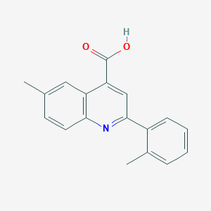 molecular formula C18H15NO2 B1609096 6-Methyl-2-(2-methylphenyl)quinoline-4-carboxylic acid CAS No. 667437-23-2