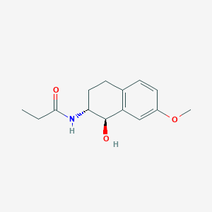molecular formula C14H19NO3 B016091 N-[(1R,2R)-1,2,3,4-Tetrahydro-1-hydroxy-7-methoxy-2-naphthalenyl]propanamide CAS No. 88058-70-2
