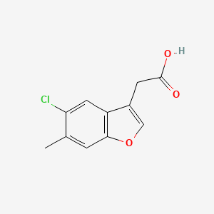 molecular formula C11H9ClO3 B1609121 (5-Chloro-6-methyl-1-benzofuran-3-yl)acetic acid CAS No. 879475-90-8