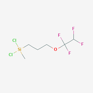 molecular formula C6H10Cl2F4OSi B160917 dichloro-methyl-[3-(1,1,2,2-tetrafluoroethoxy)propyl]silane CAS No. 1692-54-2