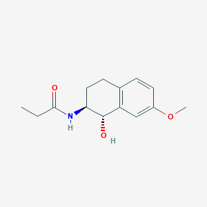 molecular formula C14H19NO3 B016092 N-[(1S,2S)-1,2,3,4-Tetrahydro-1-hydroxy-7-methoxy-2-naphthalenyl]propanamide CAS No. 88058-73-5