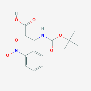 molecular formula C14H18N2O6 B1609234 3-((tert-Butoxycarbonyl)amino)-3-(2-nitrophenyl)propanoic acid CAS No. 206537-28-2