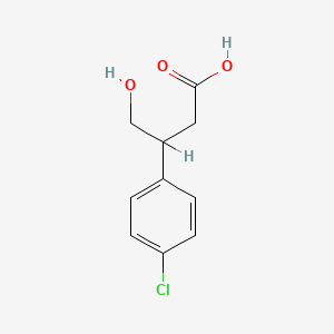 molecular formula C10H11ClO3 B1609269 4-Chloro-beta-(hydroxymethyl)benzenepropanoic acid CAS No. 52977-95-4