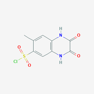 molecular formula C9H7ClN2O4S B1609272 7-Methyl-2,3-dioxo-1,2,3,4-tetrahydro-quinoxaline-6-sulfonyl chloride CAS No. 955-71-5