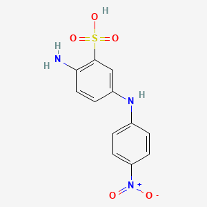 molecular formula C12H11N3O5S B1609284 Benzenesulfonic acid, 2-amino-5-((4-nitrophenyl)amino)- CAS No. 6470-52-6