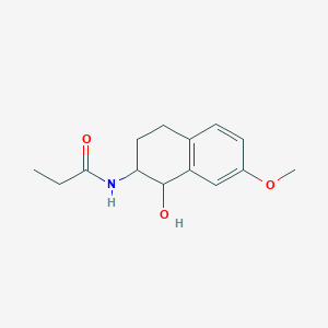 molecular formula C14H19NO3 B016093 N-[(1,2,3,4-Tetrahydro-1-hydroxy-7-methoxy-2-naphthalenyl]propanamide CAS No. 887407-57-0