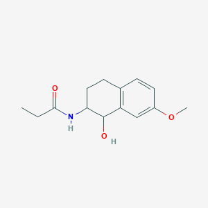 molecular formula C14H19NO3 B016093 N-(1-hydroxy-7-methoxy-1,2,3,4-tetrahydronaphthalen-2-yl)propanamide CAS No. 887407-57-0