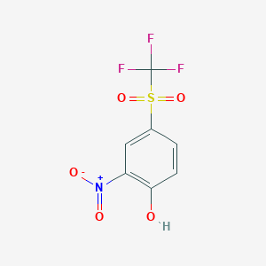 molecular formula C7H4F3NO5S B1609343 2-Nitro-4-[(trifluoromethyl)sulfonyl]phenol CAS No. 15183-75-2