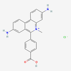molecular formula C21H18ClN3O2 B1609368 3,8-Diamino-6-(4-carboxyphenyl)-5-methylphenanthridinium chloride CAS No. 52671-19-9