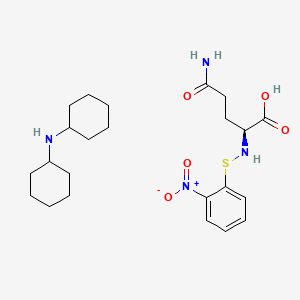 molecular formula C23H36N4O5S B1609370 (2S)-4-Carbamoyl-2-[(2-nitrophenyl)sulfanylamino]butanoic acid; N-cyclohexylcyclohexanamine CAS No. 64143-47-1