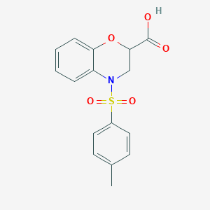 molecular formula C16H15NO5S B1609393 4-[(4-methylphenyl)sulfonyl]-3,4-dihydro-2H-1,4-benzoxazine-2-carboxylic acid CAS No. 35017-55-1