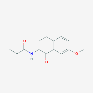 molecular formula C14H17NO3 B016094 2-Propanamido-7-methoxy-3,4-dihydronaphthalen-1-(2H)-one CAS No. 88058-66-6