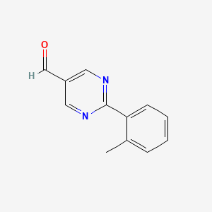 molecular formula C12H10N2O B1609410 2-(2-Methylphenyl)pyrimidine-5-carbaldehyde CAS No. 876710-73-5
