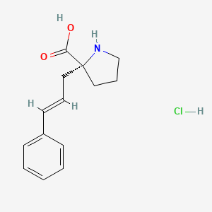 molecular formula C14H18ClNO2 B1609425 (R)-2-Cinnamylpyrrolidine-2-carboxylic acid hydrochloride CAS No. 1049739-31-2