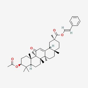 molecular formula C41H56O5 B1609435 [(E)-2-phenylethenyl] (2S,4aS,6aR,6aR,6bS,8aR,10S,12aS,14bR)-10-acetyloxy-2,4a,6a,6a,6b,9,9,12a-octamethyl-13-oxo-1,3,4,5,6,7,8,8a,10,11,12,14b-dodecahydropicene-2-carboxylate CAS No. 31581-02-9