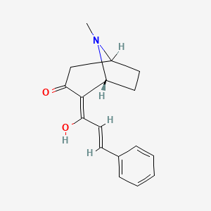 molecular formula C17H19NO2 B1609438 2-Propen-1-one, 1-((1R)-3-hydroxy-8-methyl-8-azabicyclo(3.2.1)oct-2-en-2-yl)-3-phenyl-, (2E)- CAS No. 75638-72-1