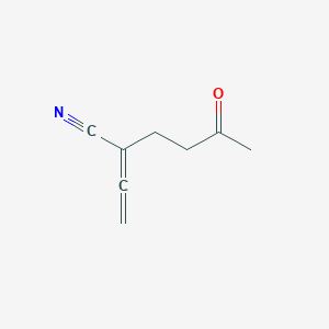 molecular formula C8H9NO B160949 Hexanenitrile, 2-ethenylidene-5-oxo-(9CI) CAS No. 137039-72-6