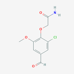 molecular formula C10H10ClNO4 B1609590 2-(2-Chloro-4-formyl-6-methoxyphenoxy)acetamide CAS No. 832674-69-8