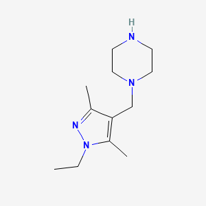 molecular formula C12H22N4 B1609599 1-[(1-ethyl-3,5-dimethyl-1H-pyrazol-4-yl)methyl]piperazine CAS No. 1004195-30-5