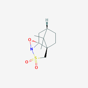 molecular formula C₁₀H₁₅NO₃S B016096 (1R,8R)-11,11-dimethyl-5-oxa-3lambda6-thia-4-azatetracyclo[6.2.1.01,6.04,6]undecane 3,3-dioxide CAS No. 104372-31-8