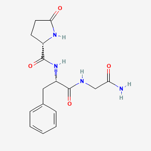 molecular formula C16H20N4O4 B1609601 Glycinamide, 5-oxo-L-prolyl-L-phenylalanyl- CAS No. 203396-25-2