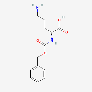 molecular formula C13H18N2O4 B1609605 (R)-5-Amino-2-(((benzyloxy)carbonyl)amino)pentanoic acid CAS No. 112229-51-3