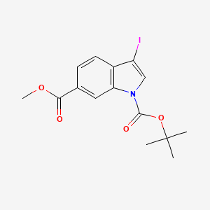 molecular formula C15H16INO4 B1609610 1-tert-butyl 6-methyl 3-iodo-1H-indole-1,6-dicarboxylate CAS No. 850374-94-6