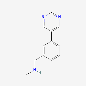 molecular formula C12H13N3 B1609613 N-Methyl-3-(pyrimidin-5-yl)benzylamine CAS No. 852431-03-9