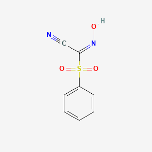 molecular formula C8H6N2O3S B1609648 2-Hydroxyimino-2-(phenylsulfonyl)acetonitrile CAS No. 74755-16-1