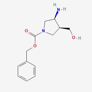 molecular formula C13H18N2O3 B1609651 Benzyl (3S,4S)-3-amino-4-(hydroxymethyl)pyrrolidine-1-carboxylate CAS No. 252770-08-4