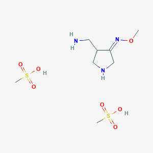 molecular formula C8H21N3O7S2 B1609660 methanesulfonic acid;[(4Z)-4-methoxyiminopyrrolidin-3-yl]methanamine CAS No. 329181-36-4