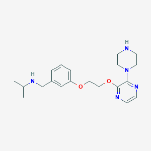 molecular formula C20H29N5O2 B1609669 N-[[3-[2-(3-piperazin-1-ylpyrazin-2-yl)oxyethoxy]phenyl]methyl]propan-2-amine CAS No. 428816-13-1