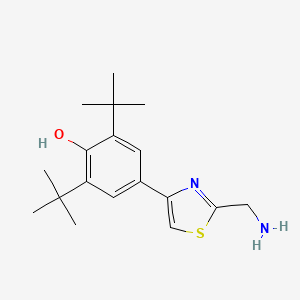 molecular formula C18H26N2OS B1609685 4-(2-(Aminomethyl)-1,3-thiazol-4-yl)-2,6-di(tert-butyl)phenol CAS No. 335242-75-6