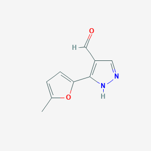 B1609689 3-(5-methyl-2-furyl)-1H-pyrazole-4-carbaldehyde CAS No. 1006464-09-0