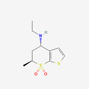 molecular formula C10H15NO2S2 B1609695 (4S,6S)-N-ethyl-6-methyl-7,7-dioxo-5,6-dihydro-4H-thieno[2,3-b]thiopyran-4-amine CAS No. 403848-01-1