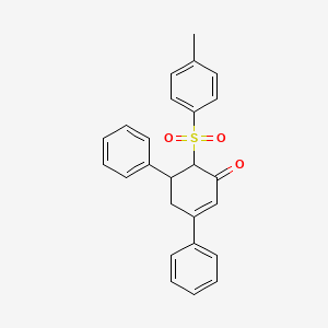 molecular formula C25H22O3S B1609719 6-(4-Methylphenyl)sulfonyl-3,5-diphenylcyclohex-2-en-1-one CAS No. 7230-53-7