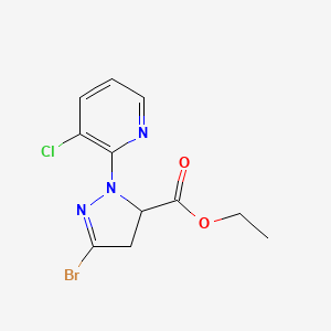 molecular formula C11H11BrClN3O2 B1609721 Ethyl 3-bromo-1-(3-chloropyridin-2-yl)-4,5-dihydro-1H-pyrazole-5-carboxylate CAS No. 500011-91-6