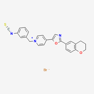 molecular formula C25H20BrN3O2S B1609728 1-(3-Isothiocyanatobenzyl)-4-[2-(3,4-dihydro-2H-1-benzopyran-6-yl)-5-oxazolyl]pyridinium bromide CAS No. 155863-01-7